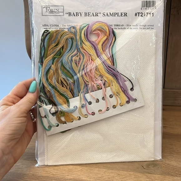 Tobin Baby Birth Sampler Counted Cross Stitch Kit 11” x 14” Teddy Bears New - Picture 3 of 5